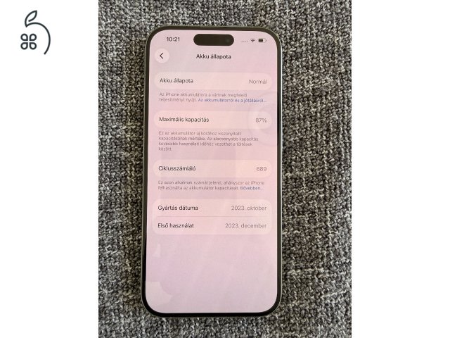 iPhone 15 Pro 128GB – Natural Titanium – Hibátlan állapot