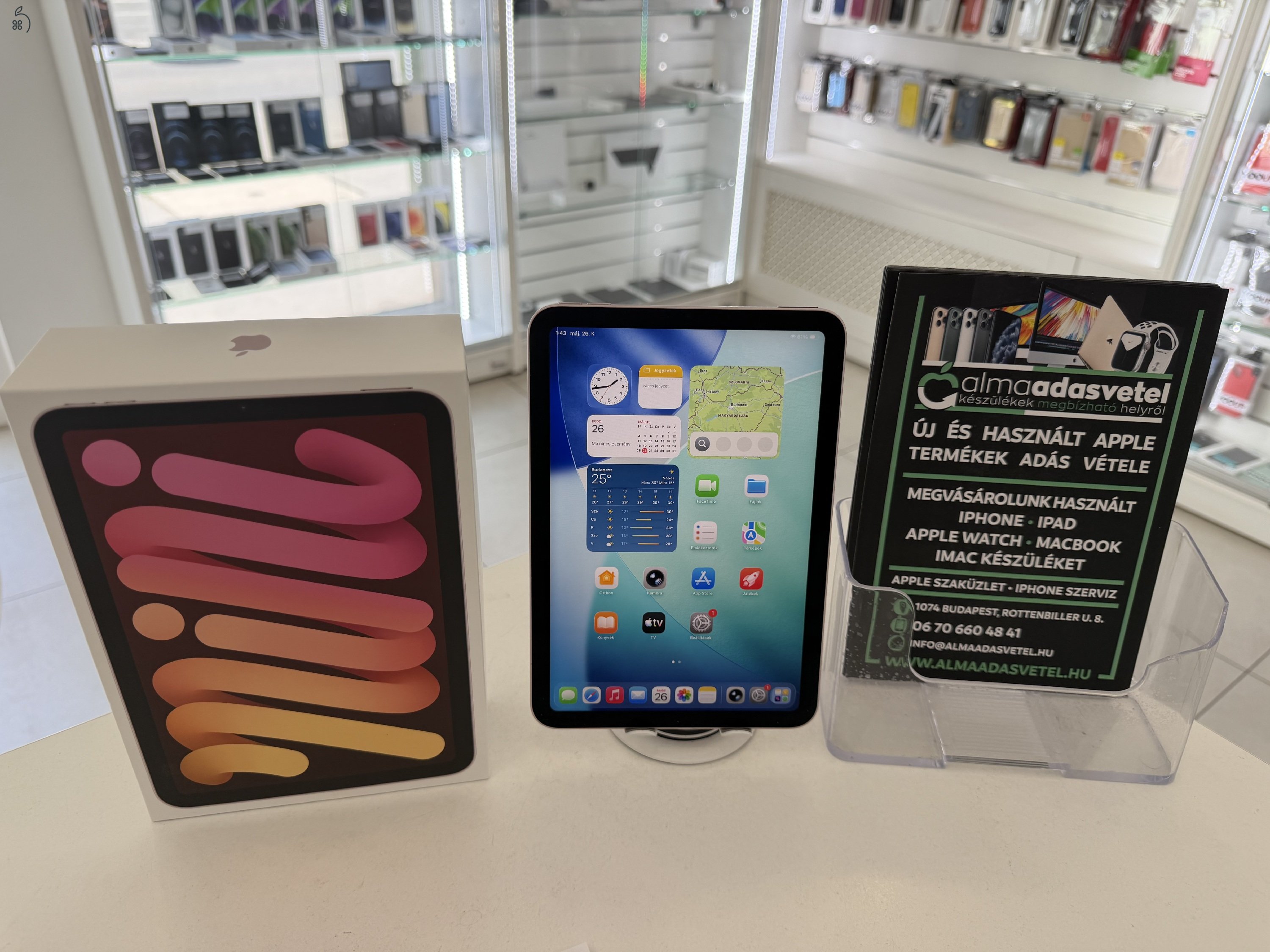 iPad Mini 6 256 GB Wifi Újszerű/1-3 hónap gar./Akku 97%/p4901