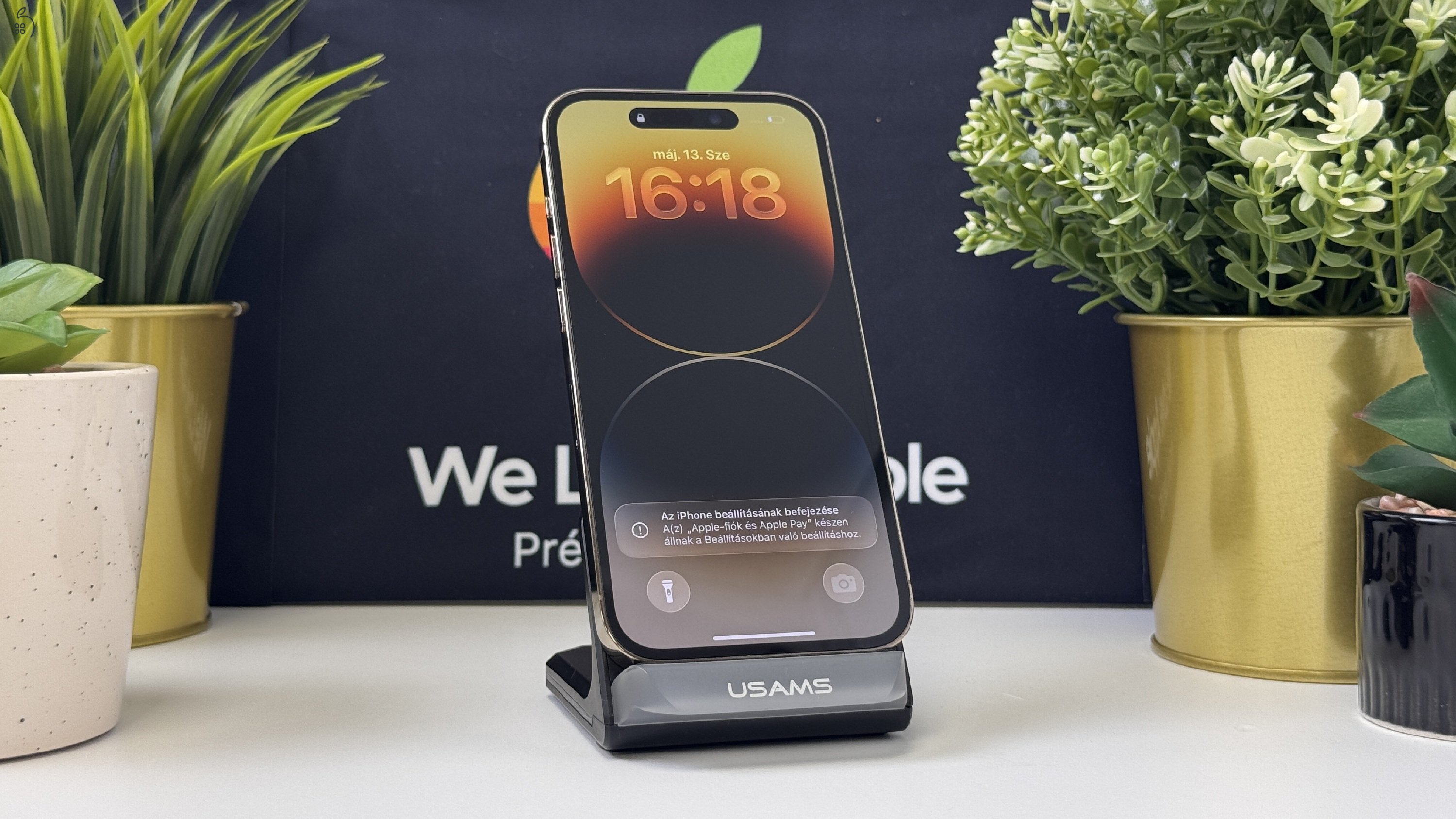  iPhone 14 Pro 128GB Arany, Független - Számla, 1ÉV Garancia 
