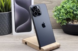 Hibátlan iPhone 15 Pro Max Black Titanium E-SIM 256GB 2 ÉV Garanciával 90%