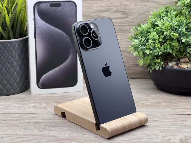 Hibátlan iPhone 15 Pro Max Black Titanium E-SIM 256GB 2 ÉV Garanciával 90%