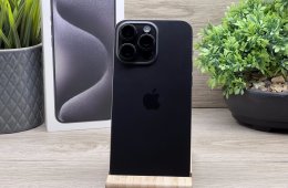 Hibátlan iPhone 15 Pro Max Black Titanium E-SIM 256GB 2 ÉV Garanciával 90%