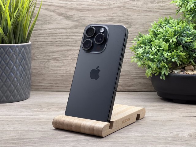Hibátlan iPhone 15 Pro Black Titanium 128GB 2 ÉV Garanciával 90%