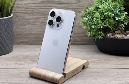 Hibátlan iPhone 15 Pro White Titanium E-SIM 256GB 2 ÉV Garanciával 100%