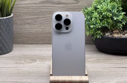 Hibátlan iPhone 15 Pro White Titanium E-SIM 256GB 2 ÉV Garanciával 100%