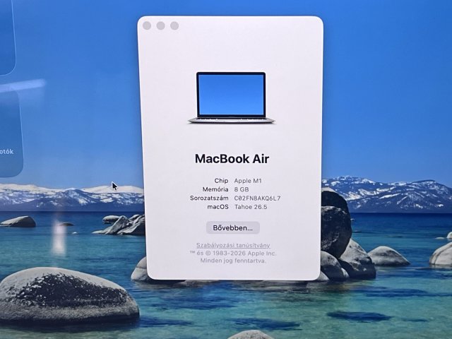 MacBook Air 2020 M1 Silver 13” 256GB 8Gb 2 ÉV Garanciával