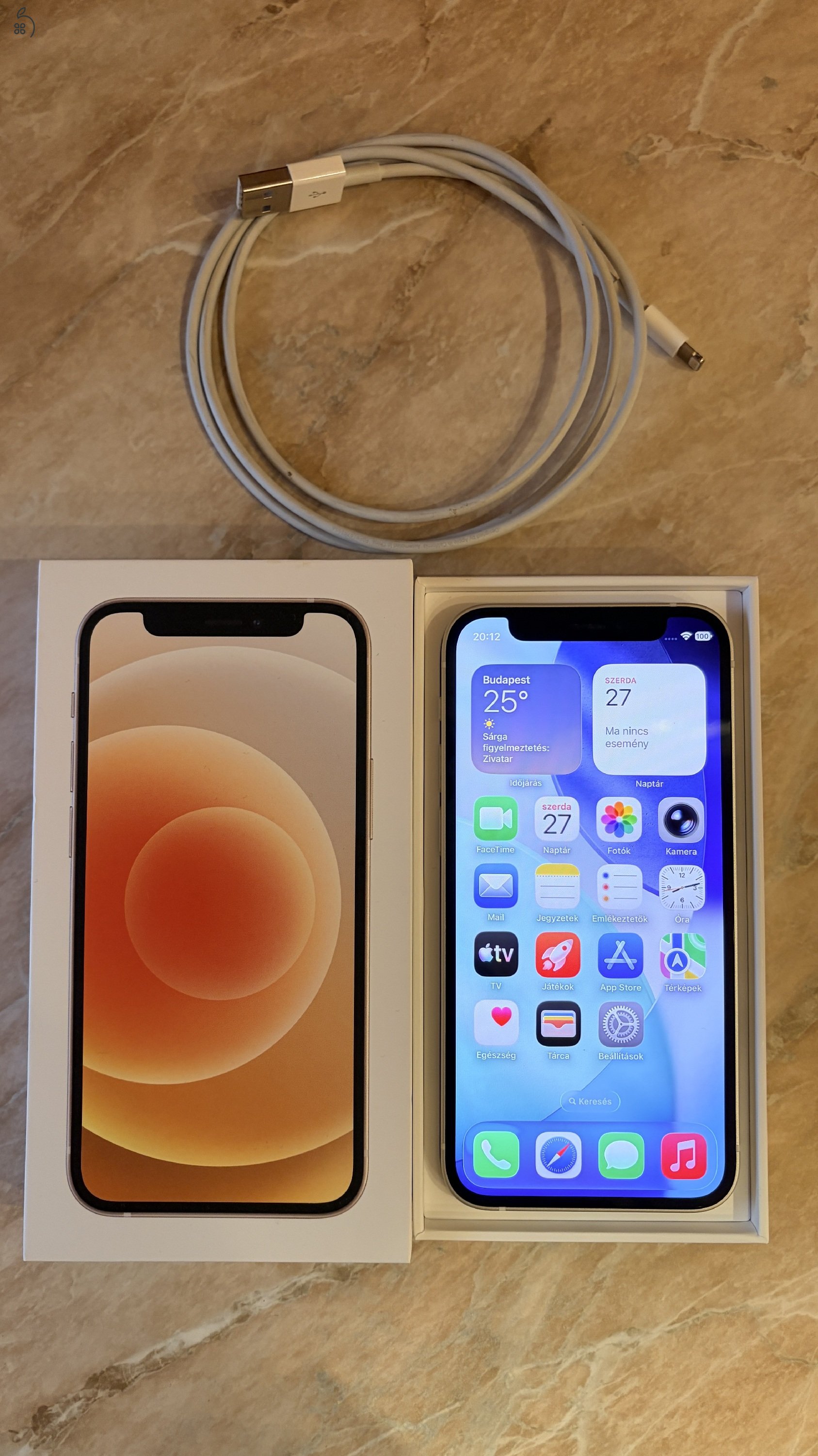 Apple iPhone 12 Mini 128GB fehér eladó 