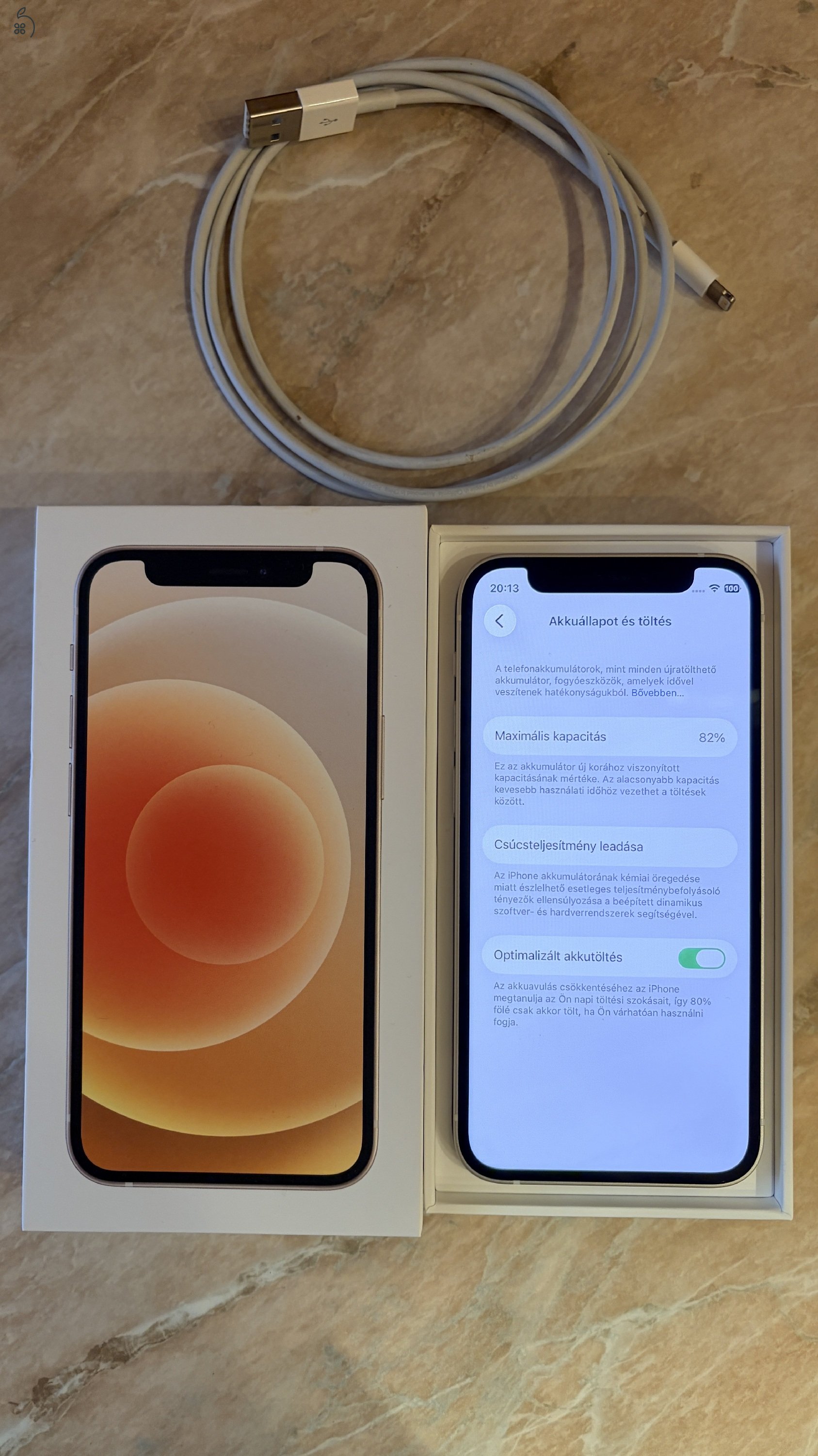 Apple iPhone 12 Mini 128GB fehér eladó 