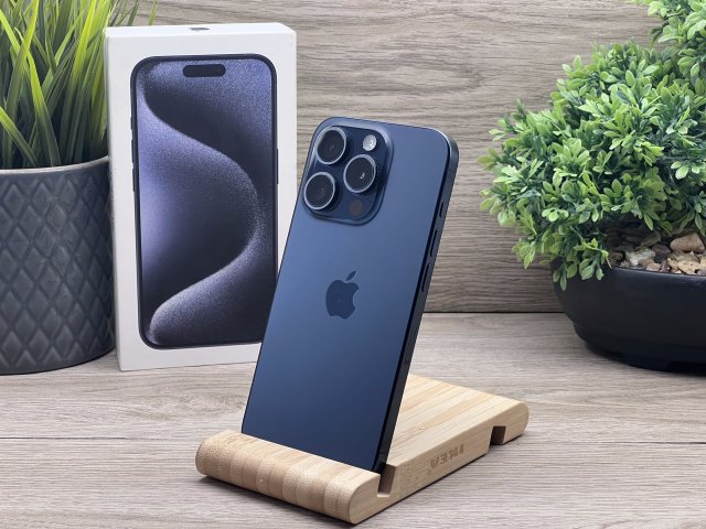 Hibátlan iPhone 15 Pro Blue Titanium 128GB 2 ÉV Garanciával 93%