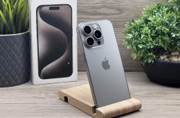Hibátlan iPhone 15 Pro Natural Titanium 128GB 2 ÉV Garanciával 91%