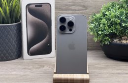 Hibátlan iPhone 15 Pro Natural Titanium 128GB 2 ÉV Garanciával 91%