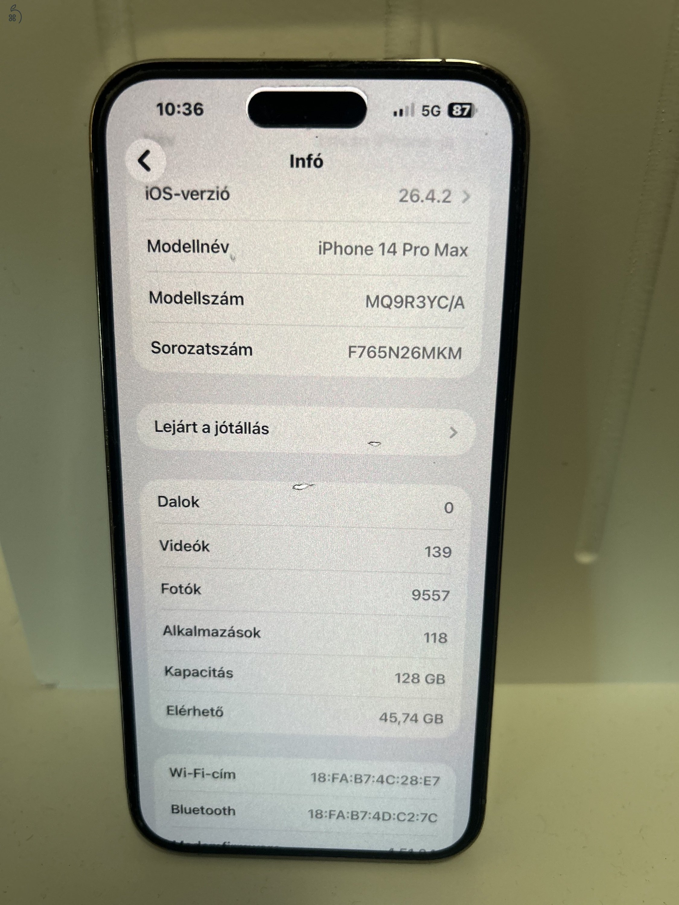 iPhone 14 Pro Max GOLD 128 GB gyári független
