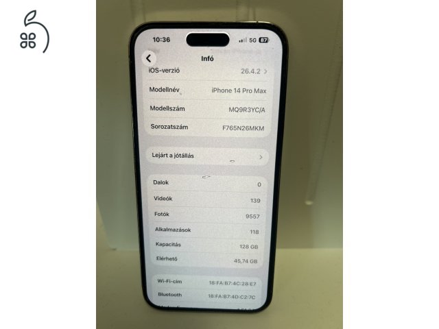 iPhone 14 Pro Max GOLD 128 GB gyári független