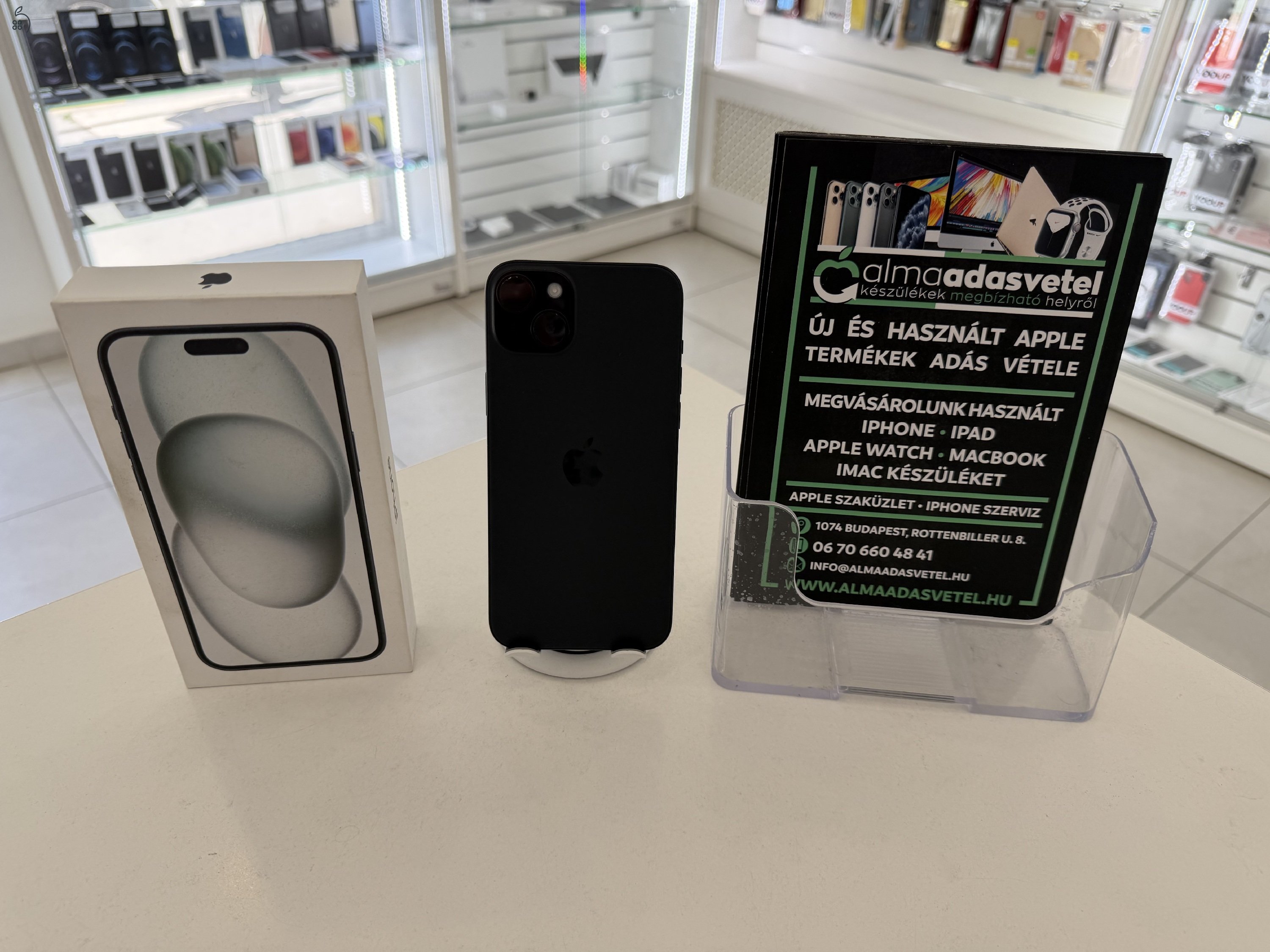 iPhone 15 Plus 128GB Független Megkímélt/1 hónap gar./Akku 86%/p4905
