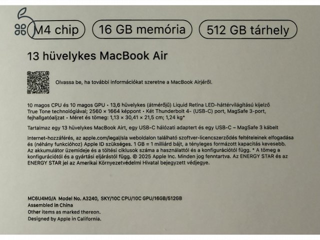 MacBook Air M4 Sky Blue – 16 GB RAM / 512 GB SSD