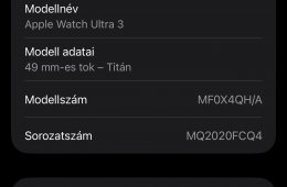 Újszerű Apple Watch Ultra 3, 49 mm, fekete, 100% akku