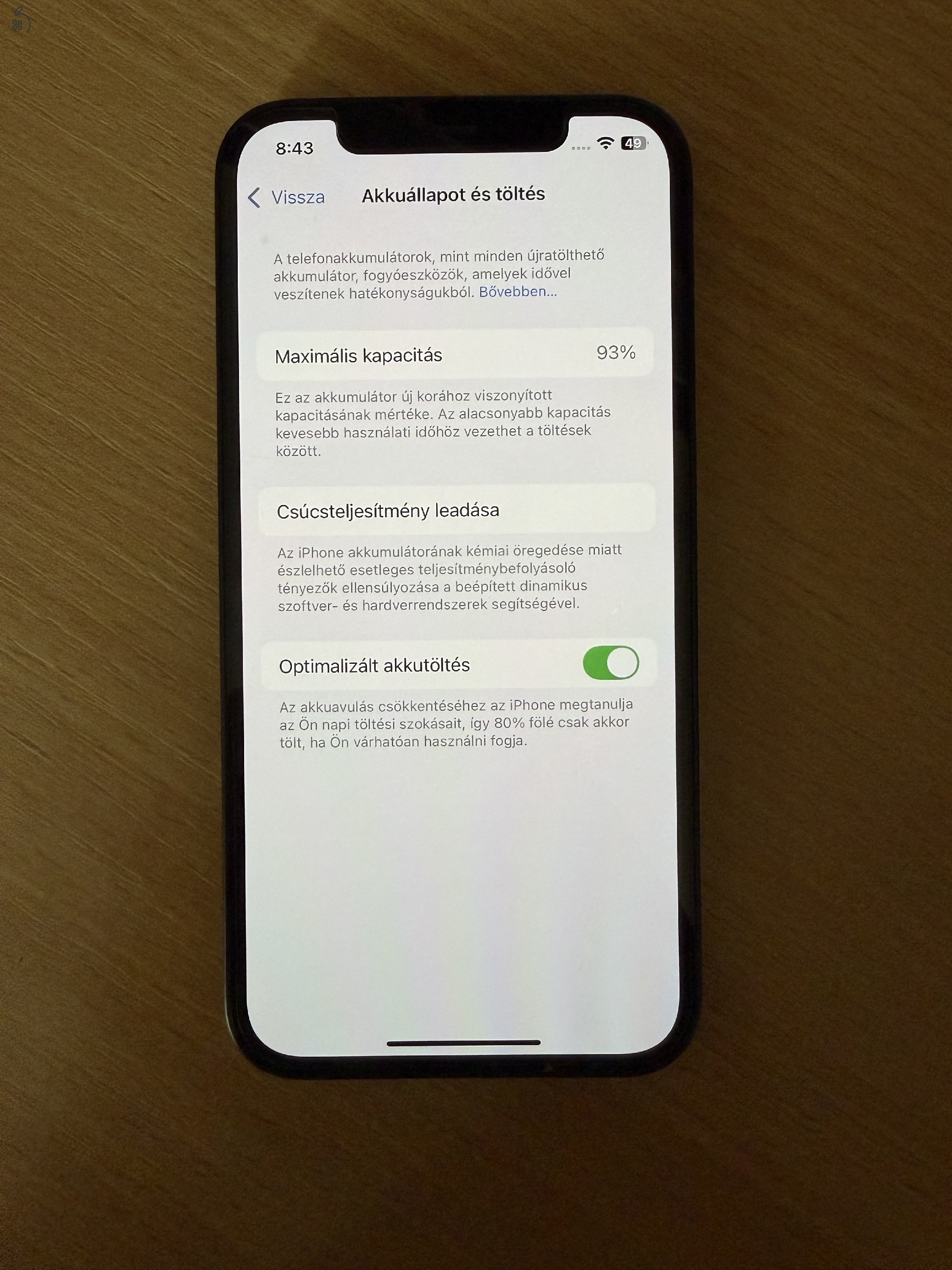iPhone 12 64 GB 93% gyári akku