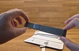 Eladó egy teljesen eredeti, prémium Apple Watch Titanium Milanese Loop szíj (Natural Titanium szí 