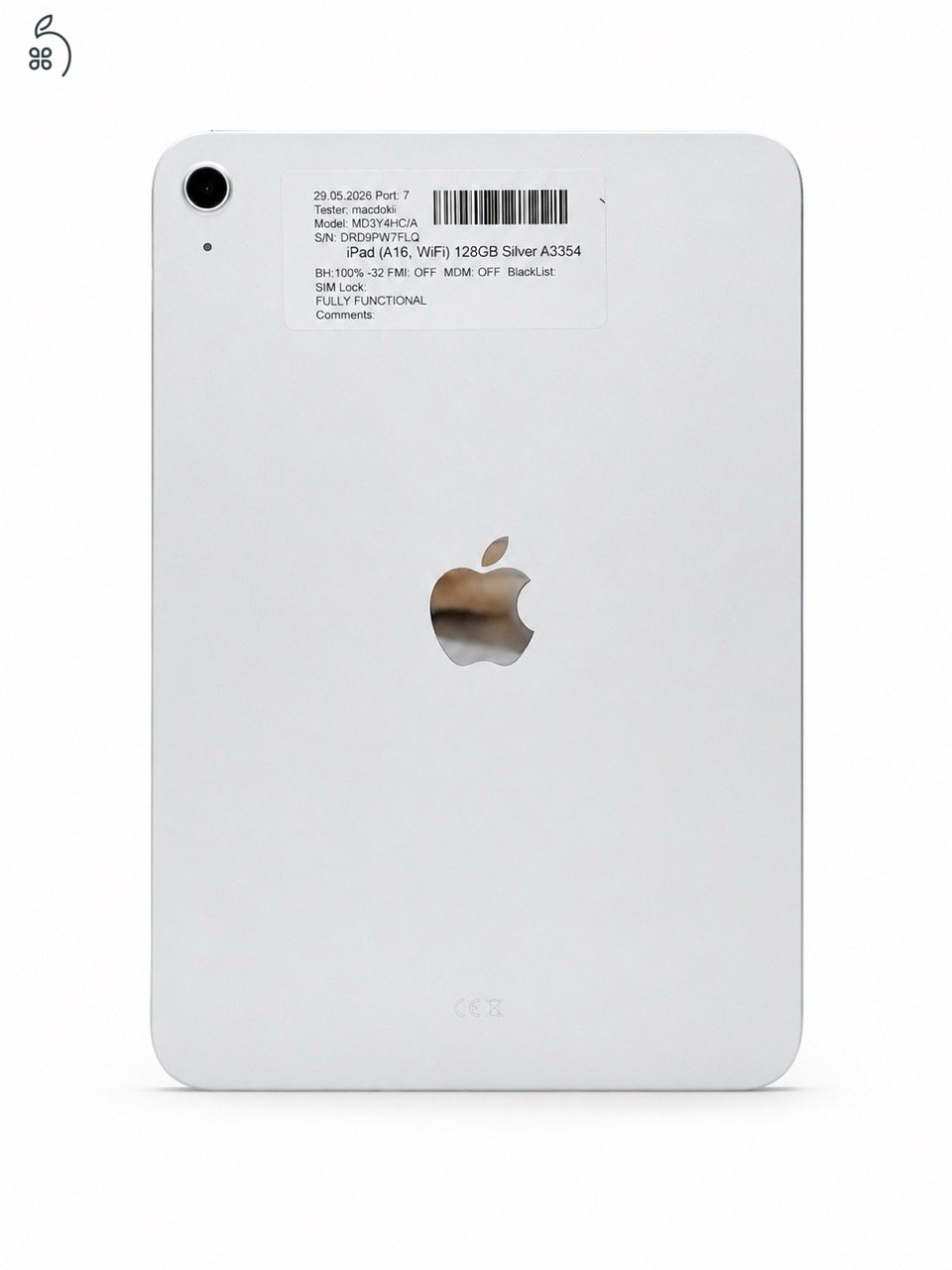 APPLE IPAD A16 128GB EZÜST – SZUPER ÚJSZERŰ ÁLLAPOT, APPLE GARANCIÁVAL US-8134