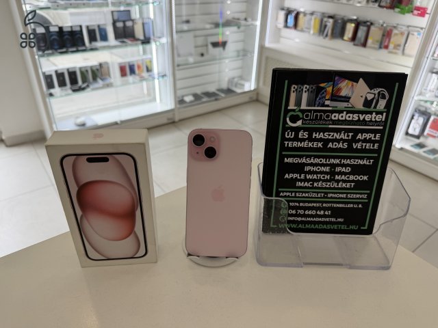 iPhone 15 128GB One Függő Újszerű/1 hónap gar./Akku 84%/p4906