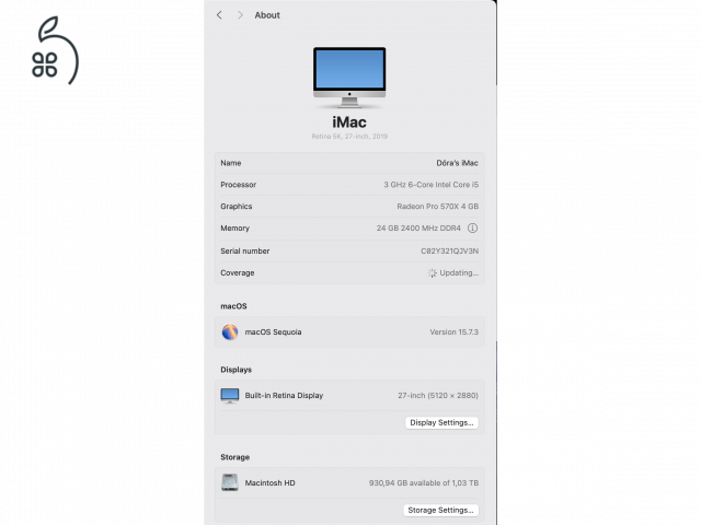 iMac Retina 5K, 27-inch, 2019, 1TB, 24GB