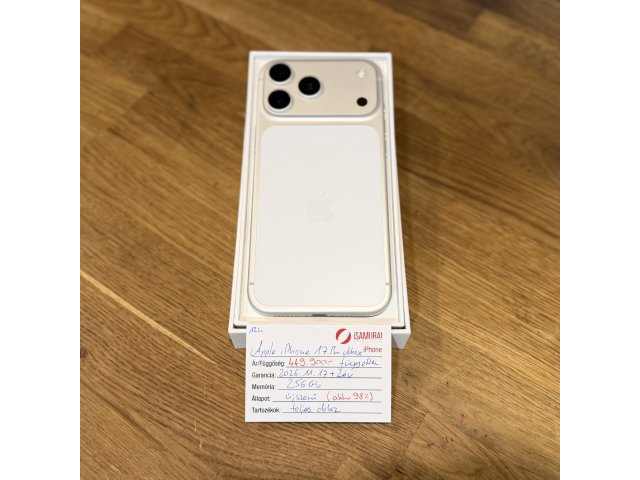 Apple iPhone 17 Pro Max - 256GB - Silver - Újszerű - 2028.11.17. Apple (162.)