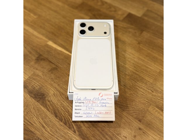 Apple iPhone 17 Pro Max - 256GB - Silver - Újszerű - Akku 100% (160.)