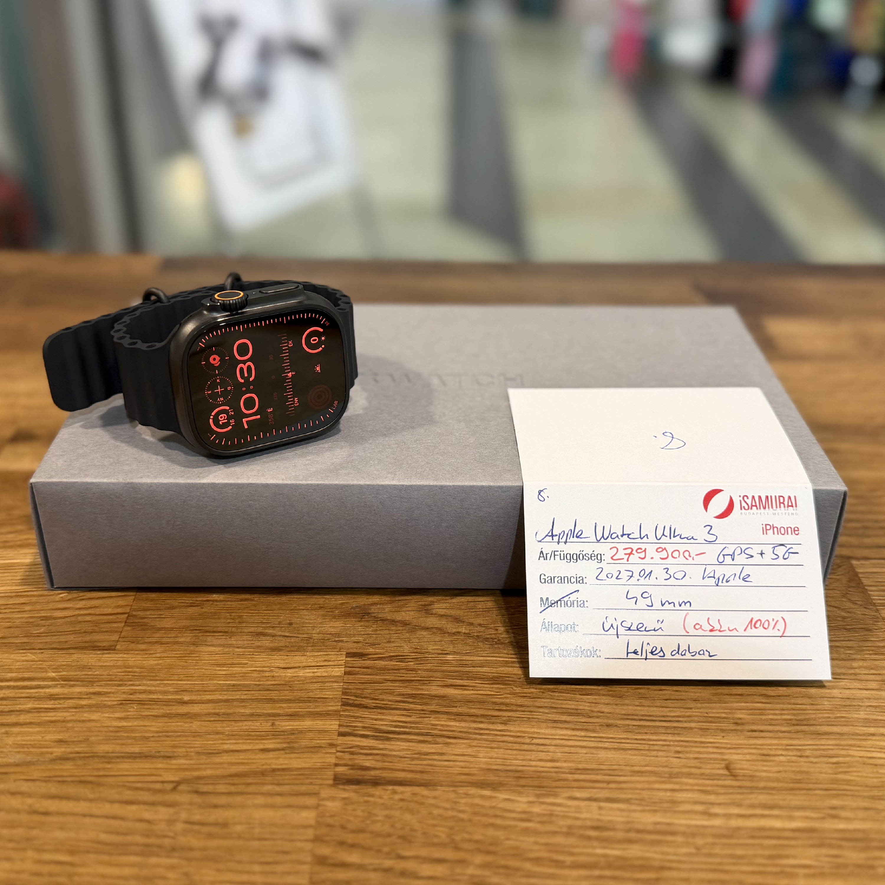 Apple Watch Ultra 3 - 49 mm - GPS+LTE - Black Titan - Újszerű - Akku 100% (8.)
