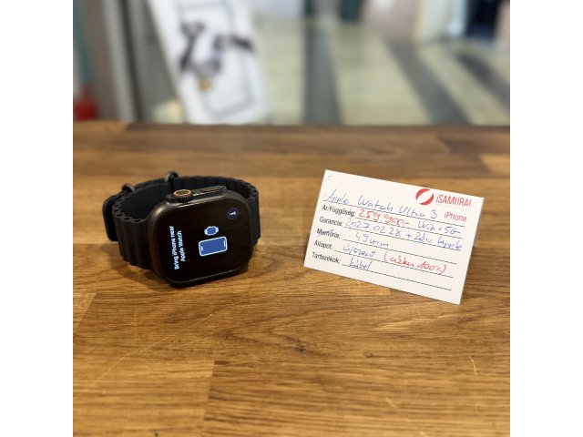 Apple Watch Ultra 3 - 49 mm - GPS+LTE - Black Titan - 2029.02.28. - Akku 100% (5.)