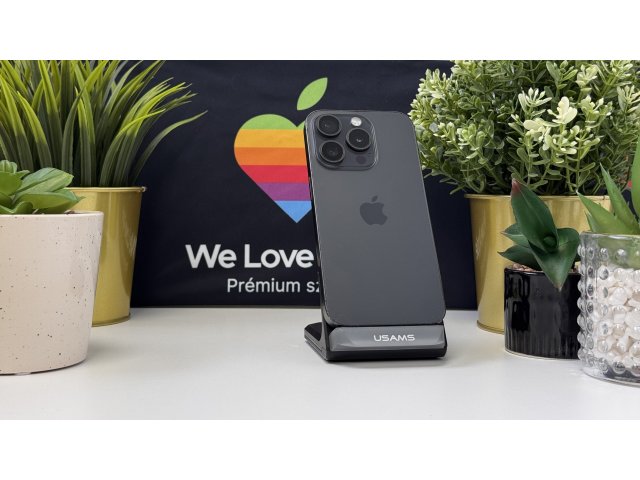 iPhone 15 Pro 128GB, Fekete Titán, Független, Számla, 1 Év Garancia, 100%