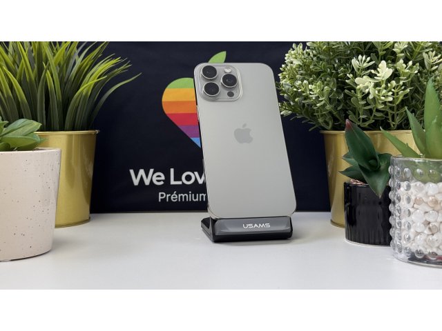 iPhone 16 Pro Max 1TB, Natúr Titán, Független, Számla, 1 Év Garancia, 93%