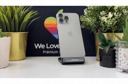 iPhone 16 Pro Max 256GB, Natúr Titán, Független, Számla, 1 Év Garancia, 91%