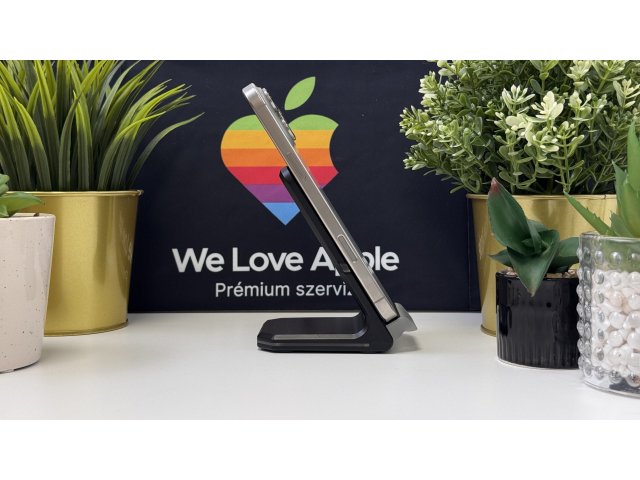 iPhone 16 Pro Max 256GB, Natúr Titán, Független, Számla, 1 Év Garancia, 91%