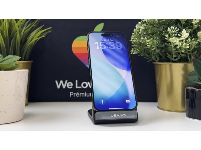 iPhone 15 Pro 128GB, Fekete Titán, Független, Számla, 1 Év Garancia, 86%