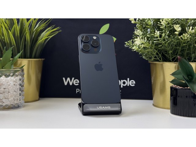iPhone 15 Pro 256GB, Kék Titán, Független, Számla, 1 Év Garancia, 100%