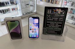 iPhone 14 128GB Független Nagyon Szép/1 hónap gar./Akku 87%/p4913