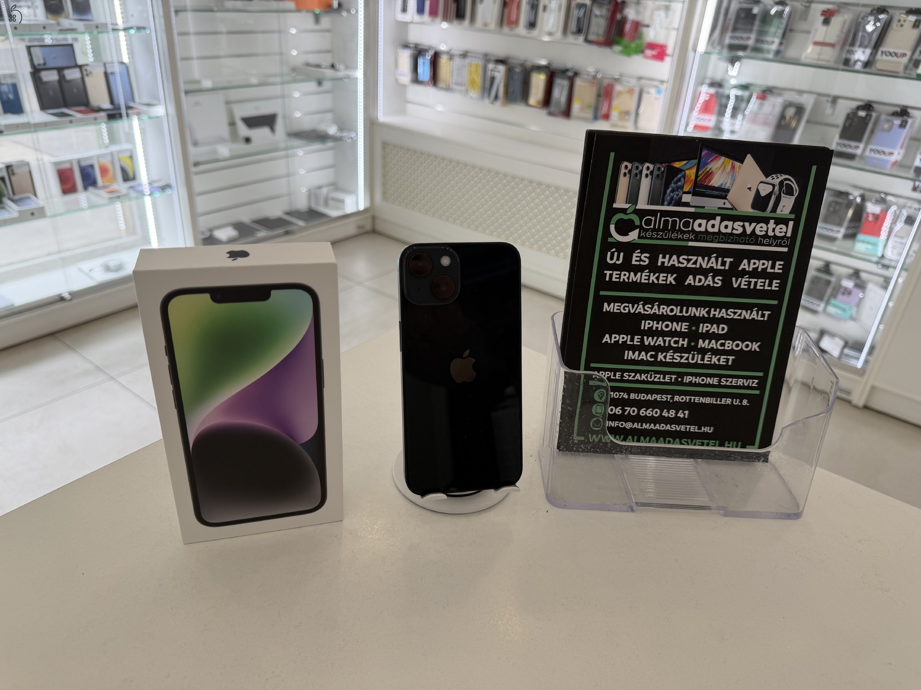 iPhone 14 128GB Független Nagyon Szép/1 hónap gar./Akku 87%/p4913