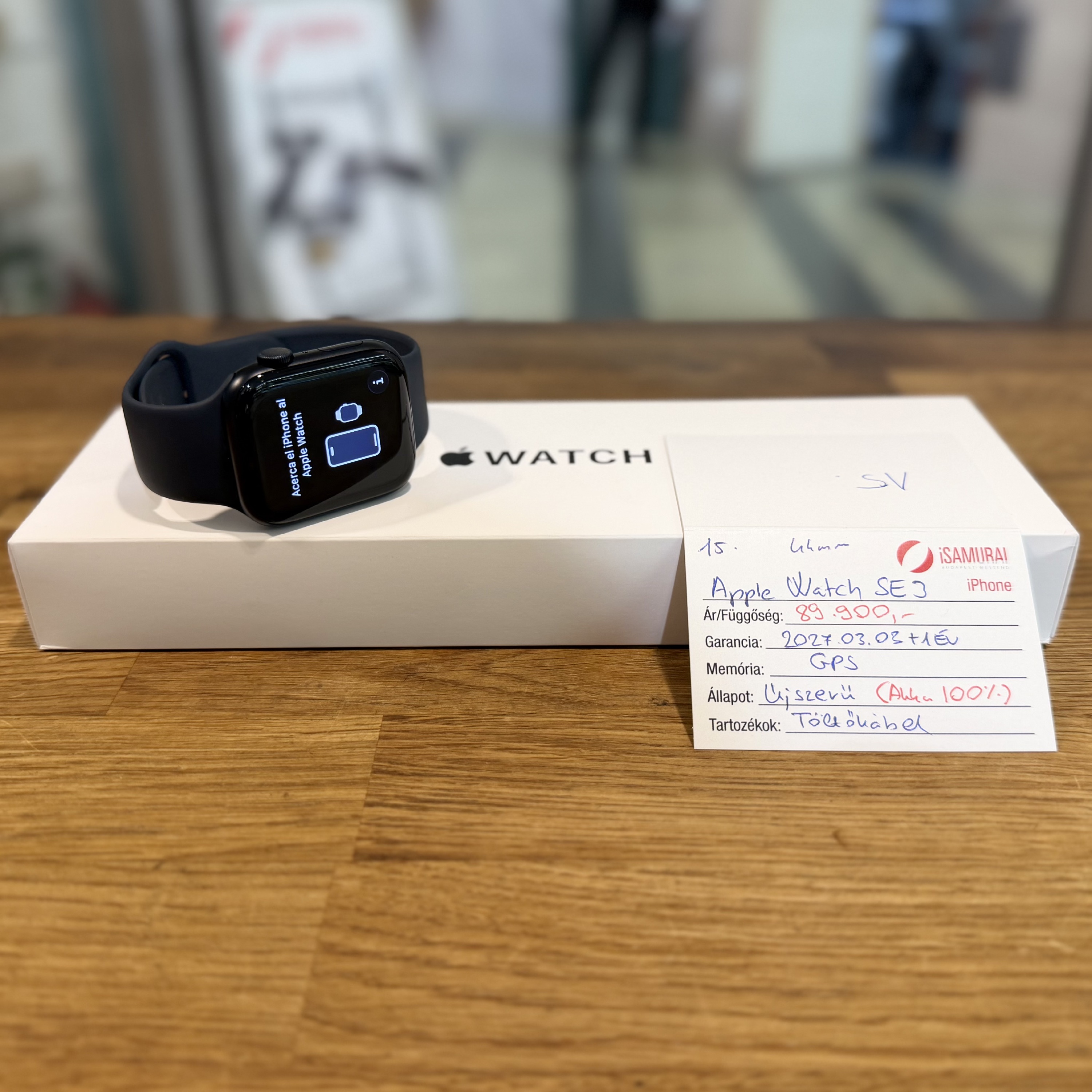 Apple Watch SE 3. gen - 44 mm - Fekete - GPS - 100% akku - 2028.03.03. Apple (15.)