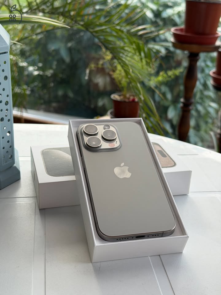 Iphone 15 Pro 128 GB Natúr Titánium FÜGGETLEN 87% AKKU Karcmentes, Hibátlan