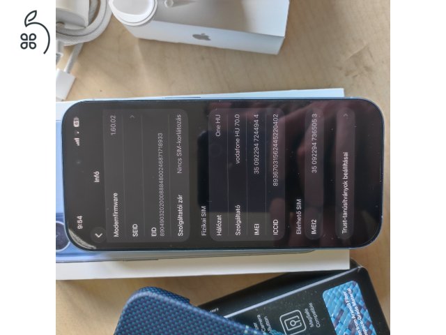 Iphone 17 256gb 100%akku,garanciás,hibátlan kp-s vásárlás.Valamint AirPods 4 aktív zajszűrős füles.