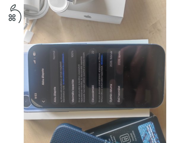 Iphone 17 256gb 100%akku,garanciás,hibátlan kp-s vásárlás.Valamint AirPods 4 aktív zajszűrős füles.