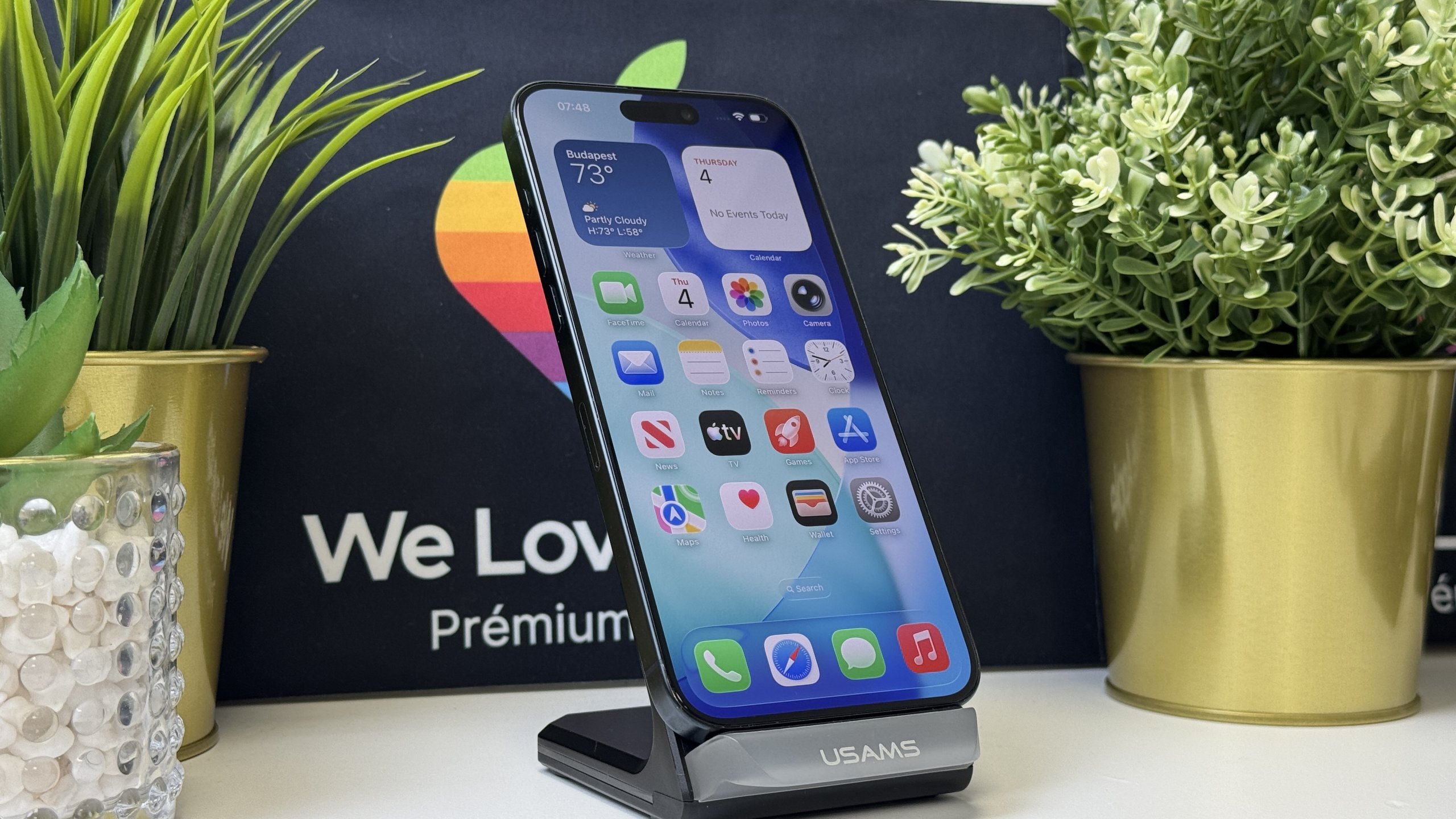 iPhone 15 Pro Max 256GB, Kék Titán, Független, Számla, 1 Év Garancia, 87%
