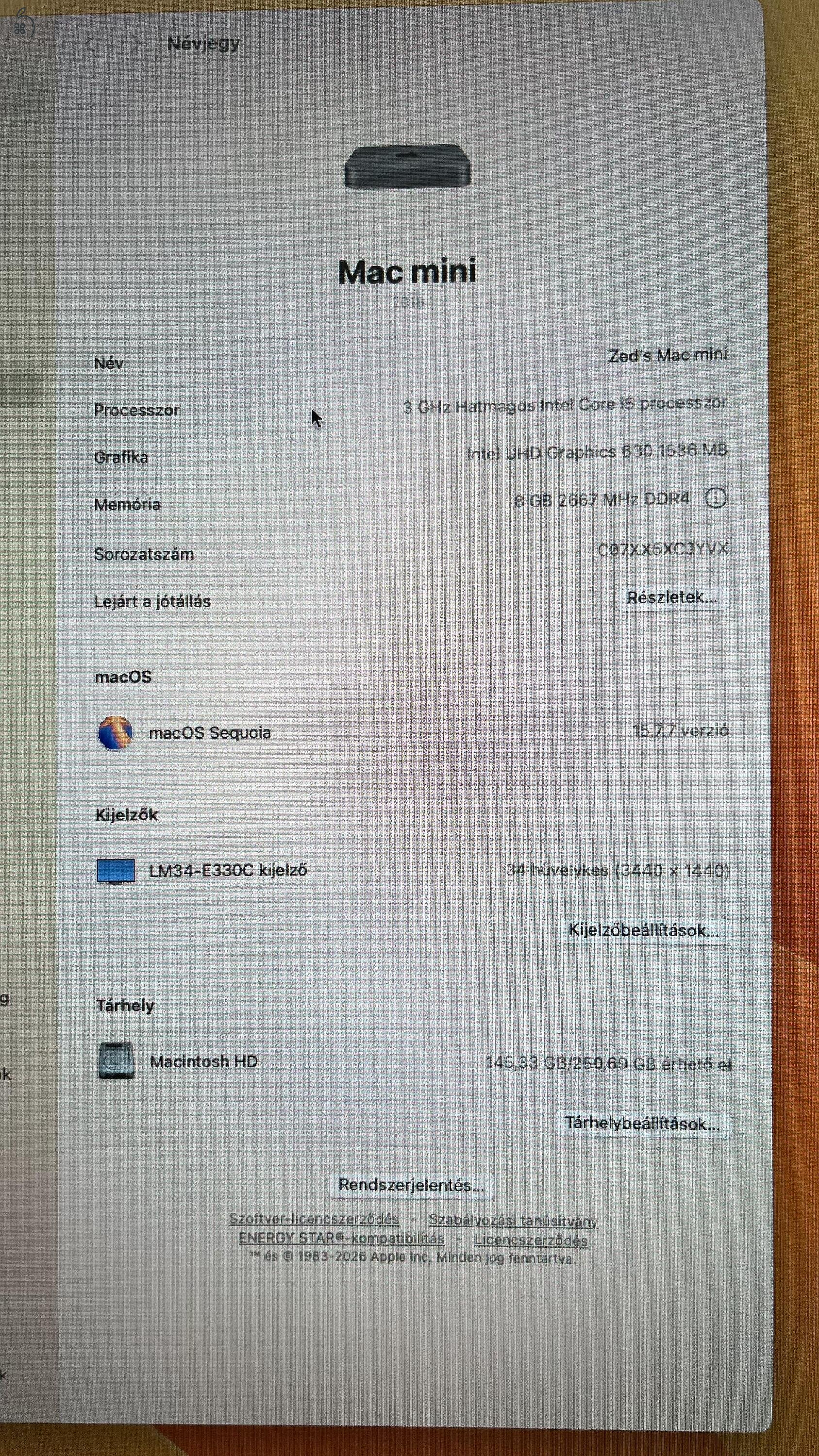 MacMini i5 (3Ghz), 8GB, 256GB, Space Grey.