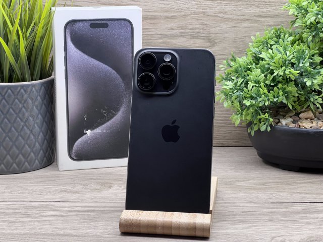Hibátlan iPhone 15 Pro Max Black Titanium 256GB 2 ÉV Garanciával 91%