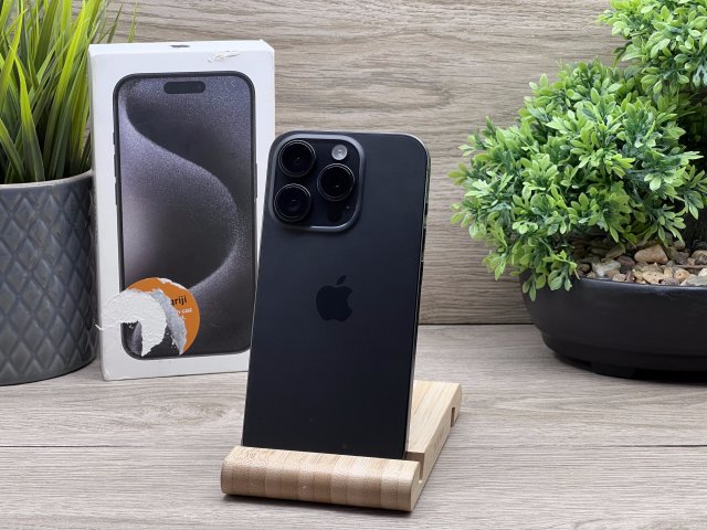 Hibátlan iPhone 15 Pro Black Titanium 128GB 2 ÉV Garanciával 90%