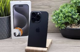 Hibátlan iPhone 15 Pro Black Titanium 128GB 2 ÉV Garanciával 90%