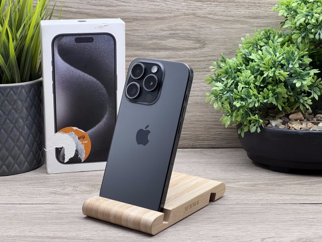 Hibátlan iPhone 15 Pro Black Titanium 128GB 2 ÉV Garanciával 90%