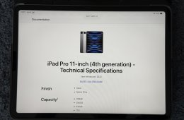 iPad Pro 11” (4. generáció, M2) 128 GB WiFi – Újszerű állapot, 91% akkumulátor + tok