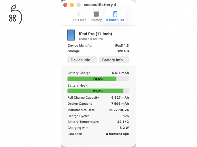 iPad Pro 11” (4. generáció, M2) 128 GB WiFi – Újszerű állapot, 91% akkumulátor + tok