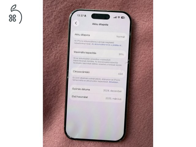 Iphone 16 Pro 256 GB kétéves jótállással 